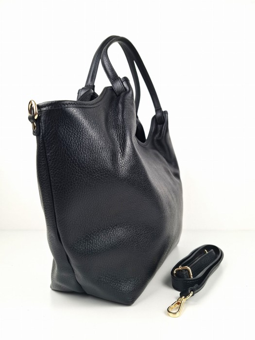 czarna skórzana torebka shopper butik hrabina
