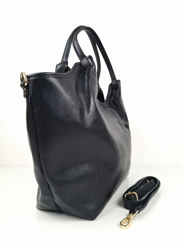 czarna skórzana torebka shopper butik hrabina
