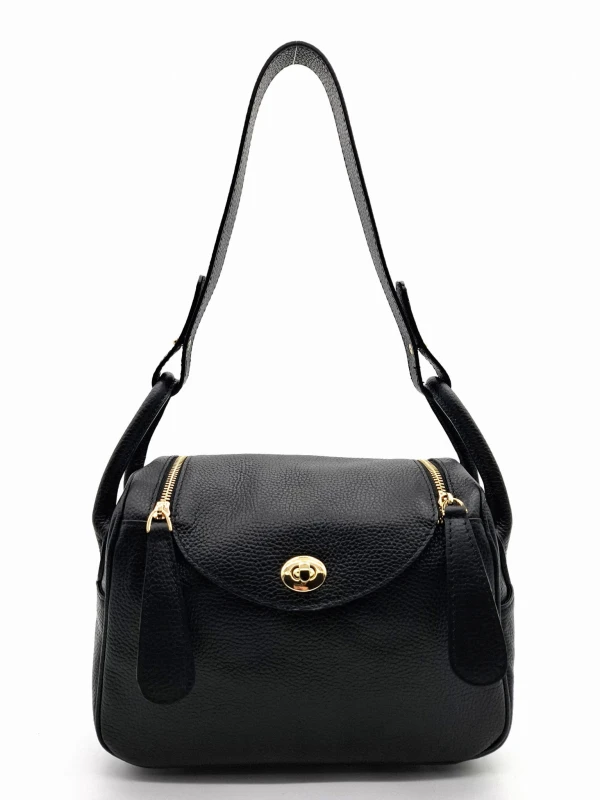 torebka czarna skorzana na ramie