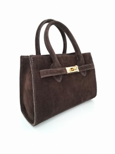 mala elegancka torebka zamszowa brazowa w ehrabina