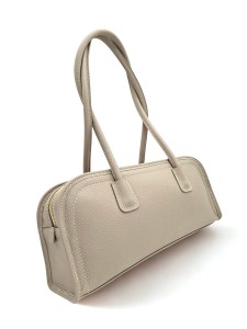 torebka skórzana taupe bagietka