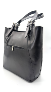 torebka damska shopper czarna vera pelle