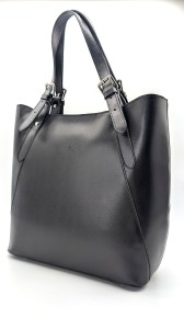 torebka damska shopper czarna vera pelle