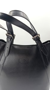 torebka damska shopper czarna vera pelle